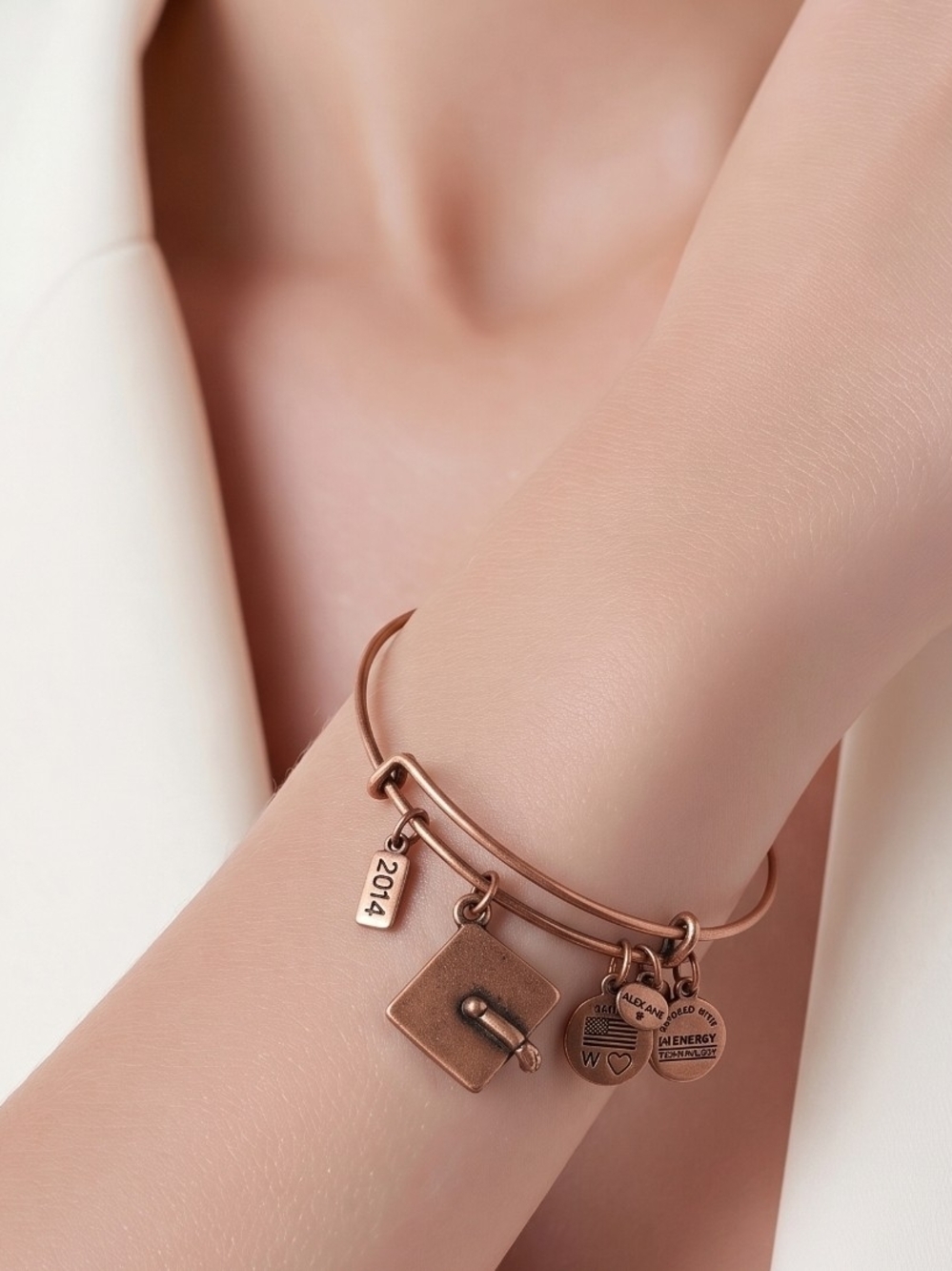 Alex and Ani 2014 Graduation Cap Expandable Charm Bracelet
